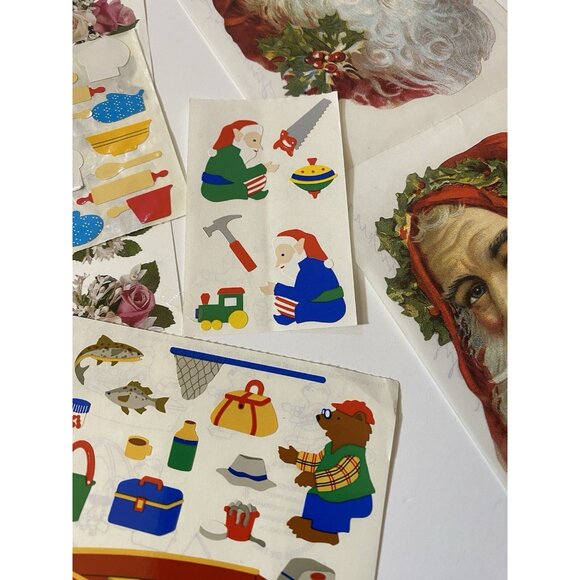Vintage Mrs. Grossman's Stickers Big Lot Santa Hearts Flowers Pearl Gardening - Picture 4 of 11